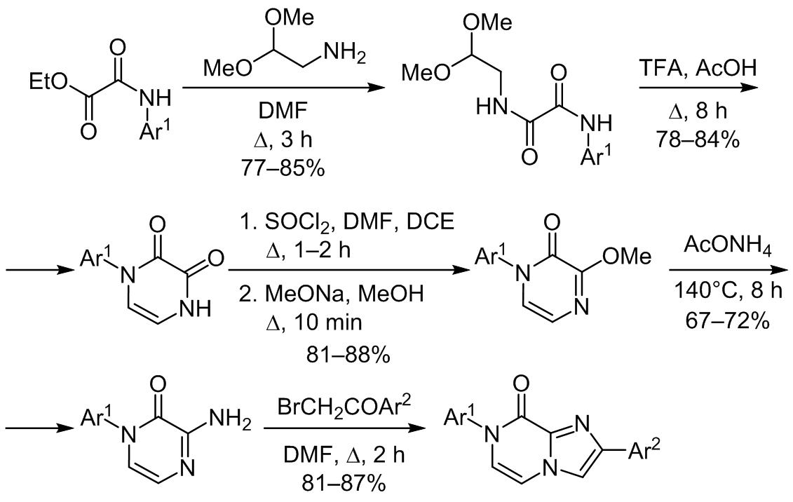 Synthesis Of 7 Arylimidazo 1 2 I A I Pyrazin 8 7 I H I One Derivatives Kovalenko Chemistry Of Heterocyclic Compounds